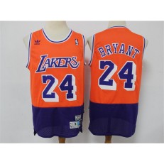 Los Angeles Lakers #24 Kobe Bryant Orange Navy Split Hardwood Classics Jersey