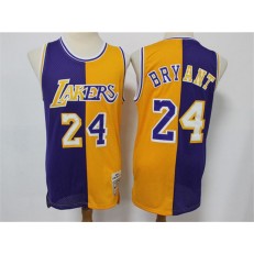 Los Angeles Lakers #24 Kobe Bryant Purple Yellow Split Hardwood Classics Jersey