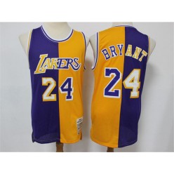 Los Angeles Lakers #24 Kobe Bryant Purple Yellow Split Hardwood Classics Jersey
