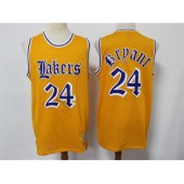 Los Angeles Lakers #24 Kobe Bryant Yellow Faded Swingman Jersey