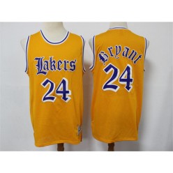 Los Angeles Lakers #24 Kobe Bryant Yellow Faded Swingman Jersey