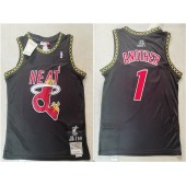 Miami Heat #1 Another Black Hardwood Classics BR Jersey