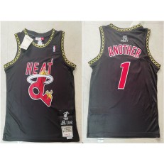 Miami Heat #1 Another Black Hardwood Classics BR Jersey