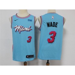 Miami Heat #3 Dwyane Wade Light Blue 2020 Nike City Edition Swingman Jersey