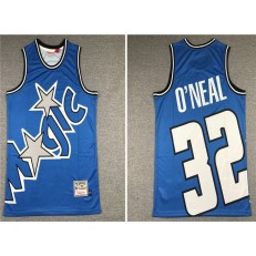 Orlando Magic #32 Shaquille O'Neal Blue Hardwood Classics Jersey