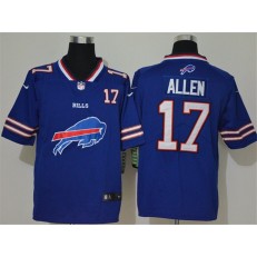 Buffalo Bills #17 Josh Allen Royal Team Big Logo Number Vapor Untouchable Limited Nike Men Jersey
