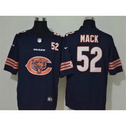 Chicago Bears #52 Khalil Mack Navy Team Big Logo Number Vapor Untouchable Limited Nike Men Jersey