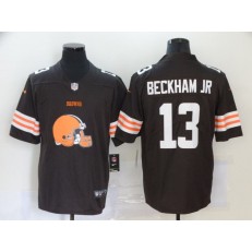 Cleveland Browns #13 Odell Beckham Jr. Brown Team Big Logo Vapor Untouchable Limited Nike Men Jersey