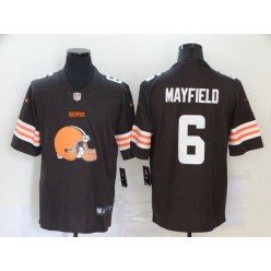 Cleveland Browns #6 Baker Mayfield Brown Team Big Logo Vapor Untouchable Limited Nike Men Jersey