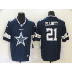 Dallas Cowboys #21 Ezekiel Elliott Navy Team Big Logo Vapor Untouchable Limited Nike Men Jersey
