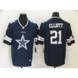 Dallas Cowboys #21 Ezekiel Elliott Navy Team Big Logo Vapor Untouchable Limited Nike Men Jersey