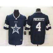 Dallas Cowboys #4 Dak Prescott Navy Team Big Logo Vapor Untouchable Limited Nike Men Jersey