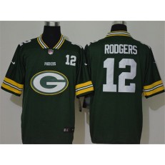 Green Bay Packers #12 Aaron Rodgers Green Team Big Logo Number Vapor Untouchable Limited Nike Men Jersey
