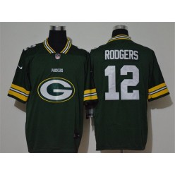 Green Bay Packers #12 Aaron Rodgers Green Team Big Logo Vapor Untouchable Limited Nike Men Jersey