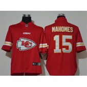 Kansas City Chiefs #15 Patrick Mahomes Red Team Big Logo Vapor Untouchable Limited Nike Men Jersey
