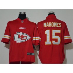 Kansas City Chiefs #15 Patrick Mahomes Red Team Big Logo Vapor Untouchable Limited Nike Men Jersey