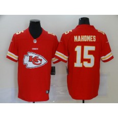 Kansas City Chiefs #15 Patrick Mahomes Red Team Big Logo Vapor Untouchable Limited Nike Men Jerseys