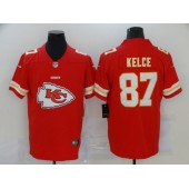 Kansas City Chiefs #87 Travis Kelce Red Team Big Logo Vapor Untouchable Limited Nike Men Jersey