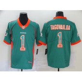 Miami Dolphins #1 Tua Tagovailoa Aqua Drift Fashion Limited Nike Men Jersey