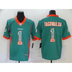 Miami Dolphins #1 Tua Tagovailoa Aqua Drift Fashion Limited Nike Men Jersey