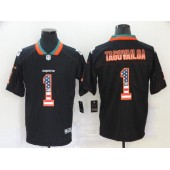 Miami Dolphins #1 Tua Tagovailoa Black USA Flag Fashion Limited Nike Men Jersey