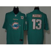 Miami Dolphins #13 Dan Marino Aqua Team Big Logo Number Vapor Untouchable Limited Nike Men Jersey