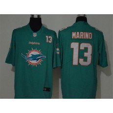 Miami Dolphins #13 Dan Marino Aqua Team Big Logo Number Vapor Untouchable Limited Nike Men Jersey