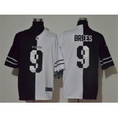 New Orleans Saints #9 Drew Brees Black And White Split Vapor Untouchable Limited Nike Men Jersey
