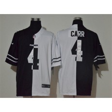 Oakland Raiders #4 Derek Carr Black And White Split Vapor Untouchable Limited Nike Men Jersey