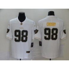 Oakland Raiders #98 Maxx Crosby White Gold Vapor Untouchable Limited Nike Men Jersey
