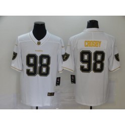 Oakland Raiders #98 Maxx Crosby White Gold Vapor Untouchable Limited Nike Men Jersey