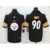 Pittsburgh Steelers #90 T.J. Watt Black Team Big Logo Vapor Untouchable Limited Nike Men Jersey
