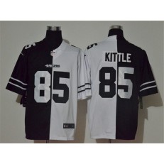 San Francisco 49ers #85 George Kittle Black And White Split Vapor Untouchable Limited Nike Men Jersey