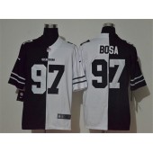 San Francisco 49ers #97 Nick Bosa Black And White Split Vapor Untouchable Limited Nike Men Jersey