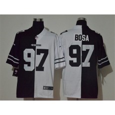 San Francisco 49ers #97 Nick Bosa Black And White Split Vapor Untouchable Limited Nike Men Jersey