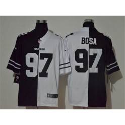 San Francisco 49ers #97 Nick Bosa Black And White Split Vapor Untouchable Limited Nike Men Jersey