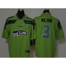 Seattle Seahawks #3 Russell Wilson Green Team Big Logo Vapor Untouchable Limited Nike Men Jersey