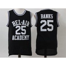 Bel-Air Academy #25 Carlton Banks Black Stitched Movie Jersey