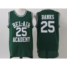 Bel-Air Academy #25 Carlton Banks Green Stitched Movie Jersey
