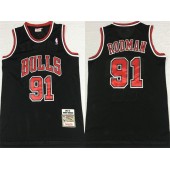 Chicago Bulls #91 Dennis Rodman Black 1997-98 Hardwood Classics Mesh Jersey