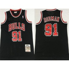 Chicago Bulls #91 Dennis Rodman Black 1997-98 Hardwood Classics Mesh Jersey