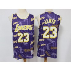 Los Angeles Lakers #23 Lebron James Purple Tear Up Pack Hardwood Classics Swingman Jersey