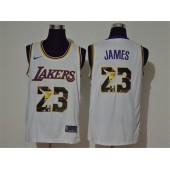 Los Angeles Lakers #23 Lebron James White Player Name Nike Swingman Fashion Jersey