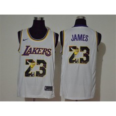 Los Angeles Lakers #23 Lebron James White Player Name Nike Swingman Fashion Jersey