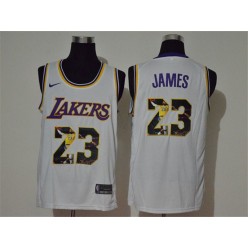 Los Angeles Lakers #23 Lebron James White Player Name Nike Swingman Fashion Jersey