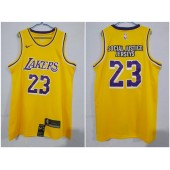 Los Angeles Lakers #23 Social Justice Yellow Nike Swingman Jersey