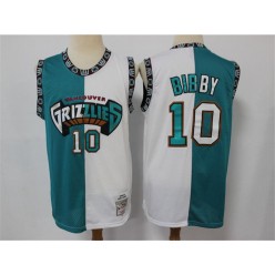 Memphis Grizzlies #10 Mike Bibby Blue White Split Hardwood Classics Jersey