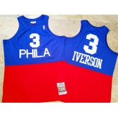 Philadelphia 76ers #3 Allen Iverson Blue Red 2003-04 Hardwood Classics Swingman Jersey