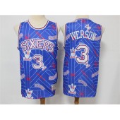 Philadelphia 76ers #3 Allen Iverson Blue Tear Up Pack Hardwood Classics Swingman Jersey