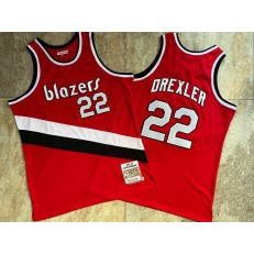 Portland Trail Blazers #22 Clyde Drexler Red 1983-84 Hardwood Classics Swingman Jersey